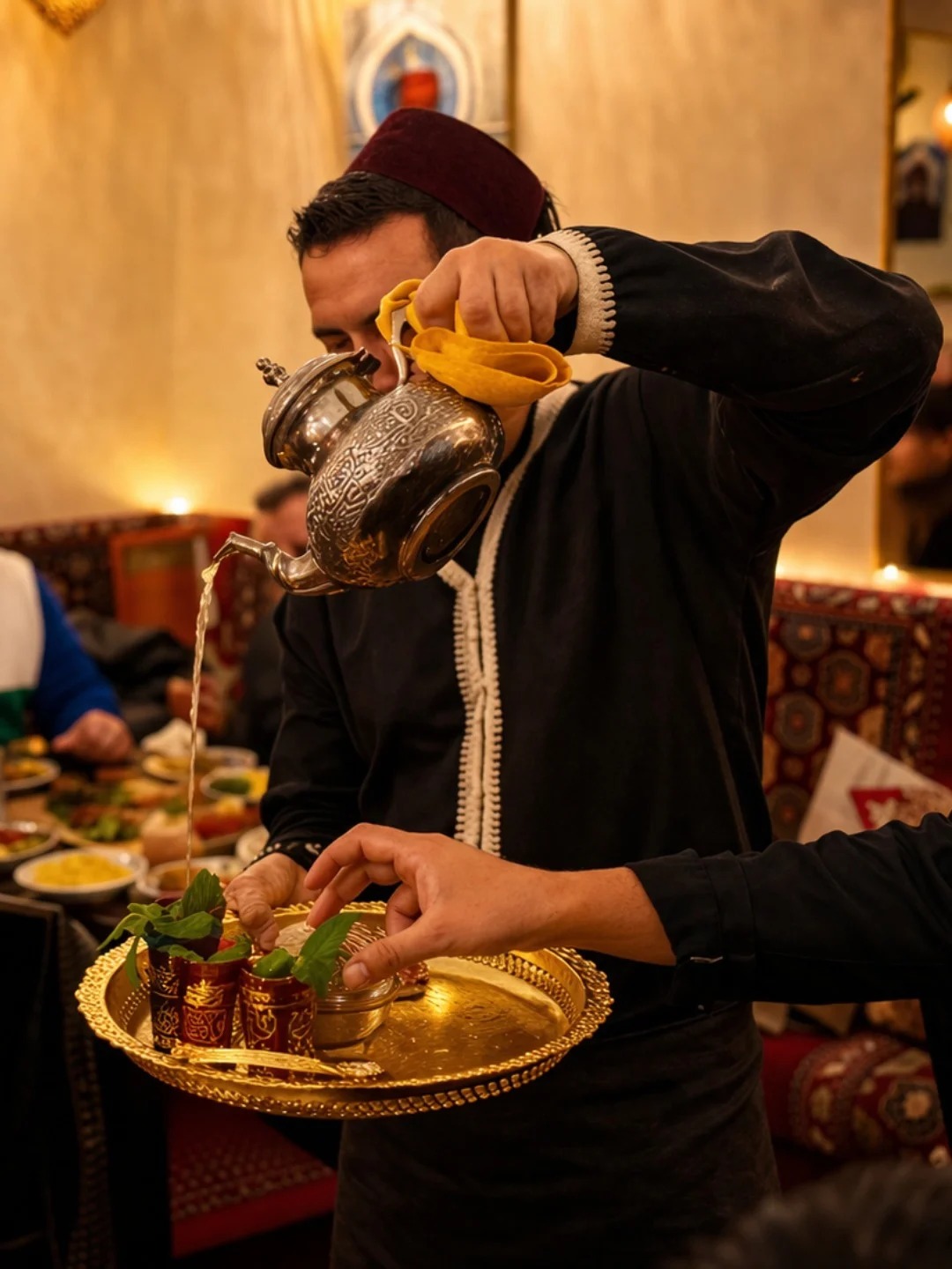 Warm interior of Moltaqa Moroccan Restaurant in Yaletown Vancouver