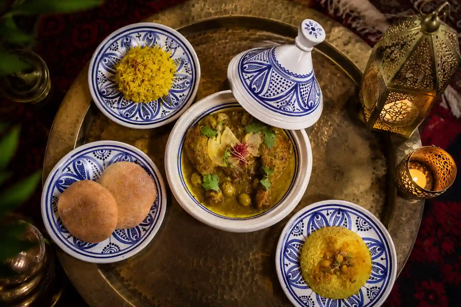 Moroccan food spread at Moltaqa â€” best restaurant in Yaletown Vancouver